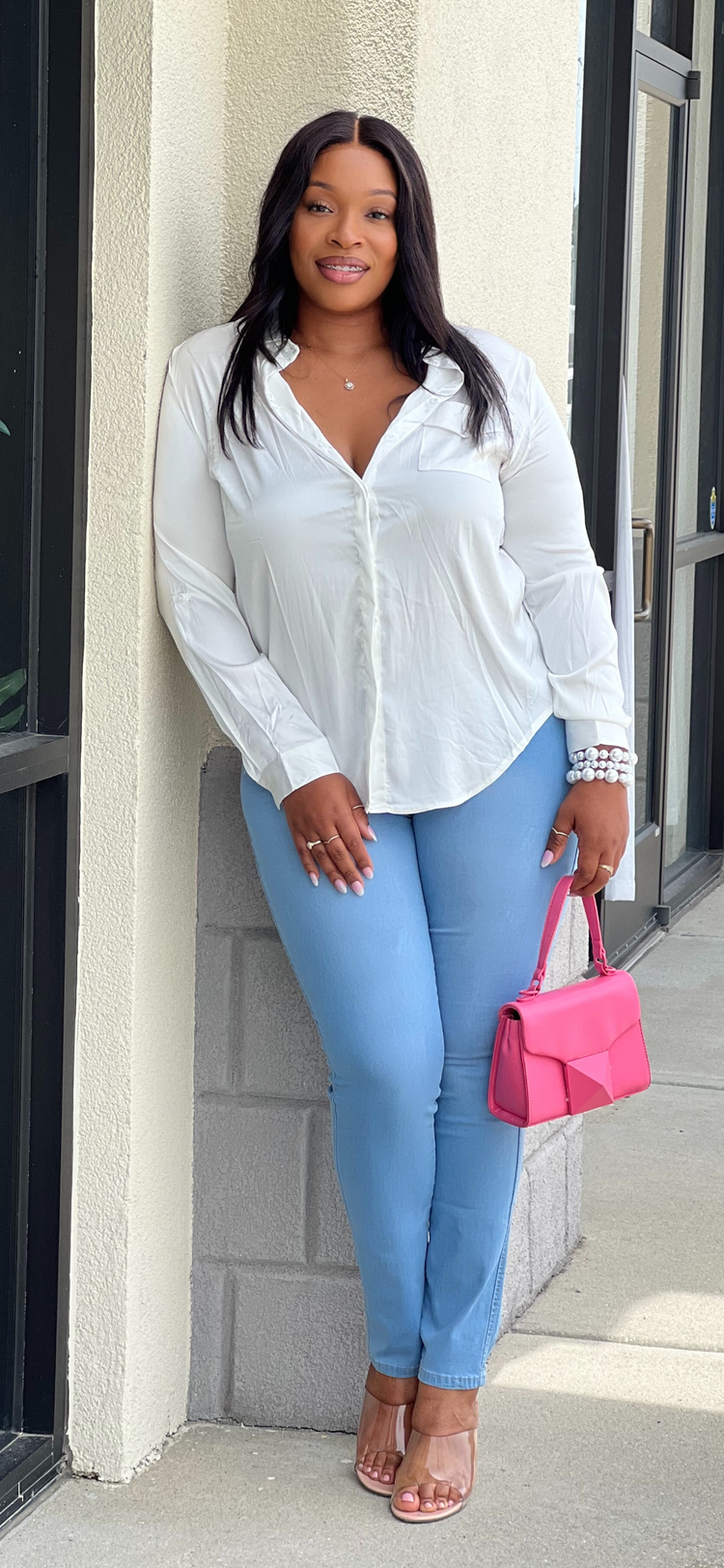 New Satin Blouse-Off White