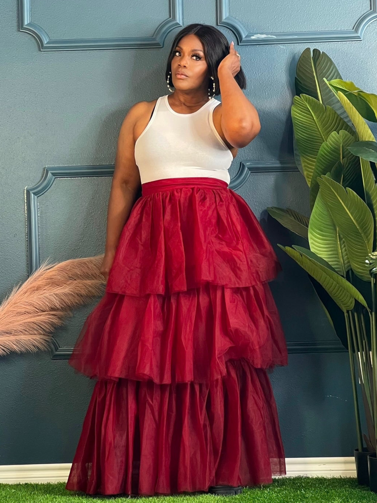 Birthday Collection Burgundy Tulle Skirt (Online only, allow 24hrs)