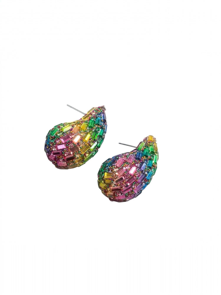 Mardi Gras Teardrop Earrings