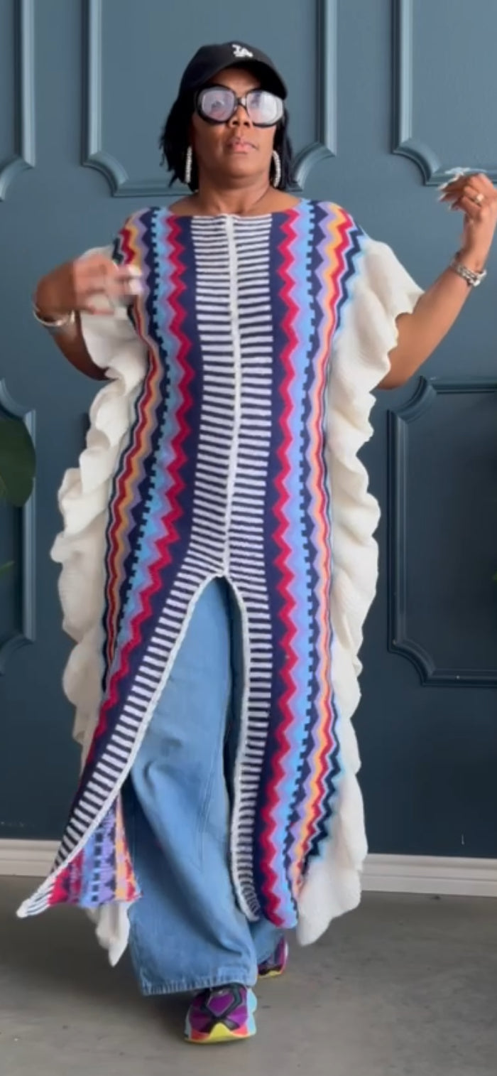 Aztec Cardigan Top-Navy