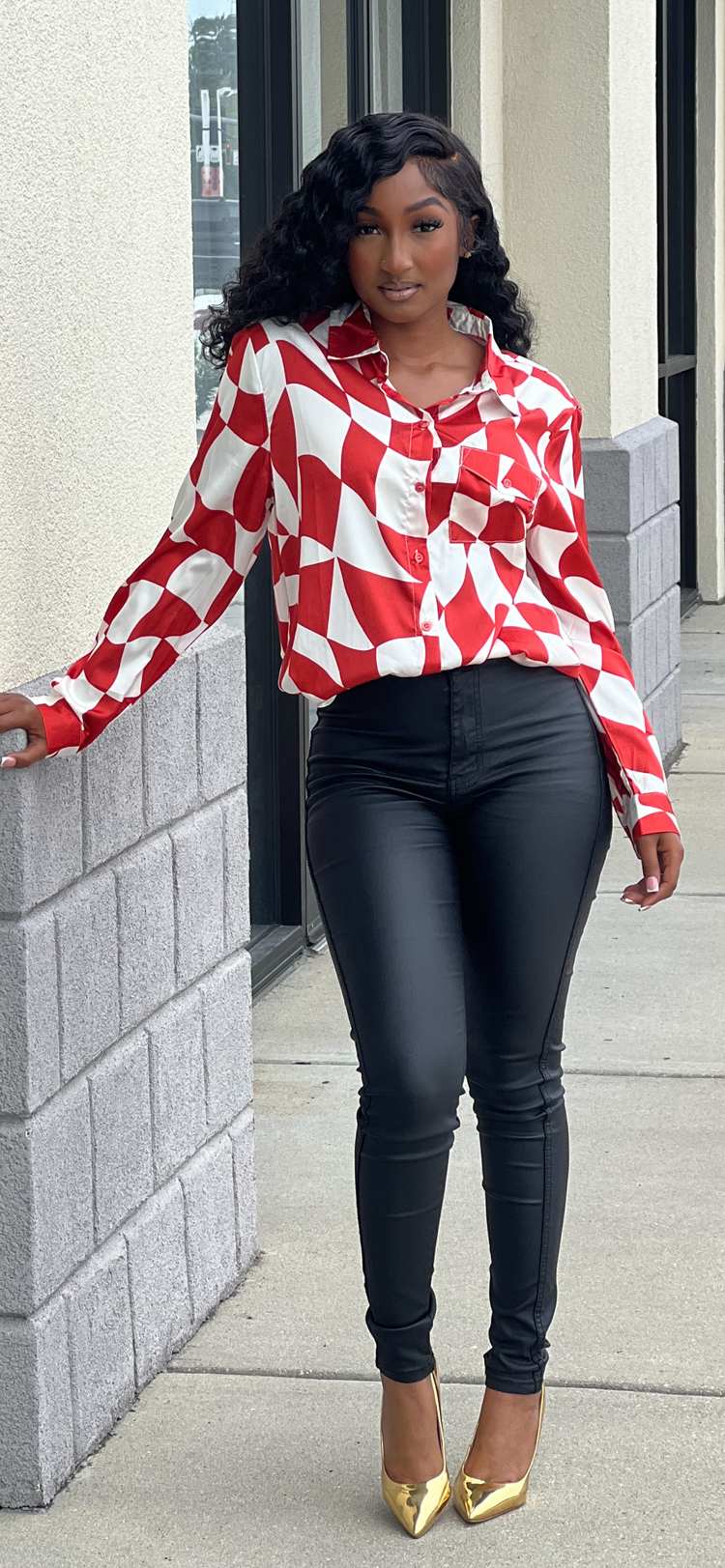 Pattern Blouse-Orange