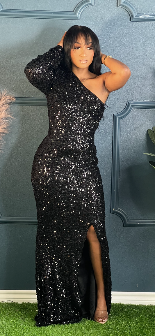 Jasmine Gown-Black Sequin