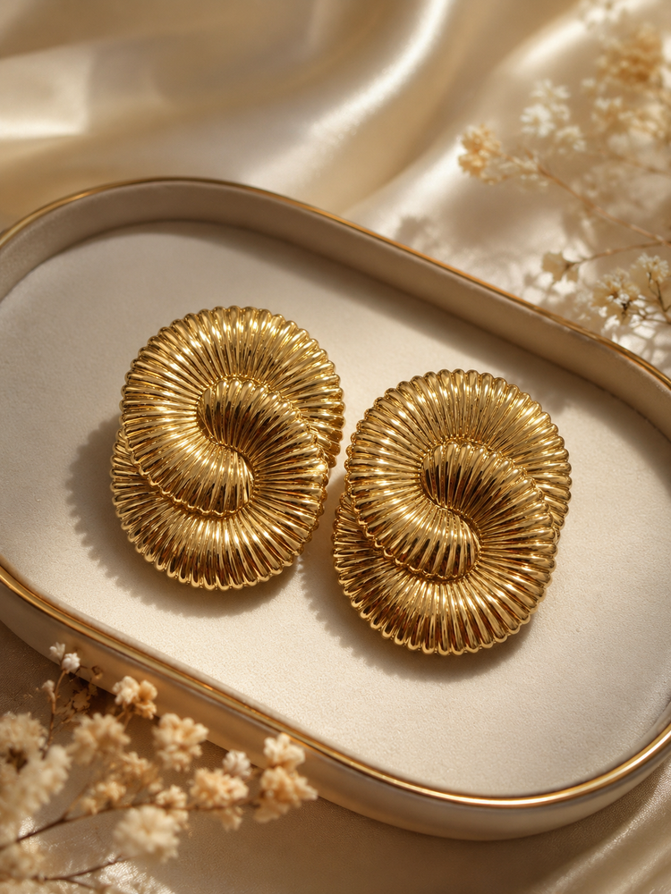 Large Spiral Design Earrings