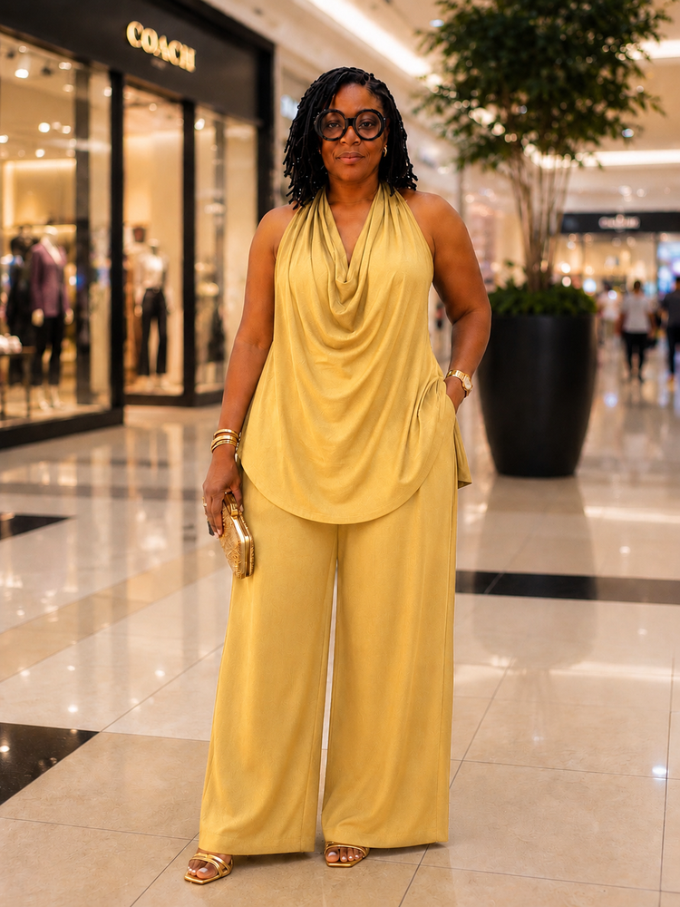 Our Draped Summer Set-Yellow