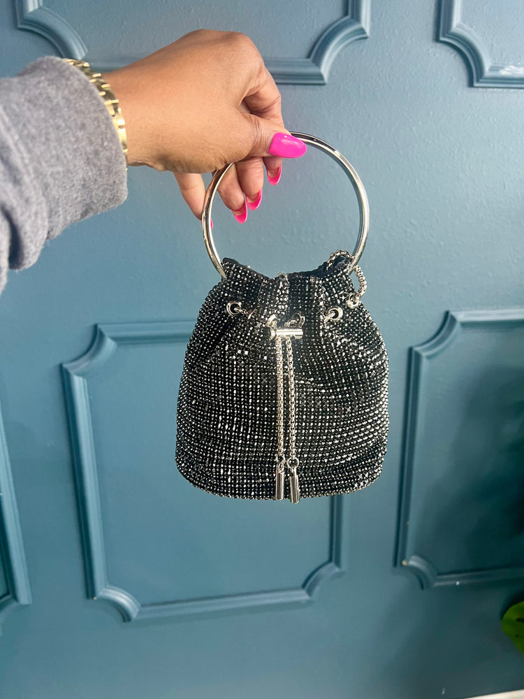 Simply Love Formal Black Rhinestone Handbag