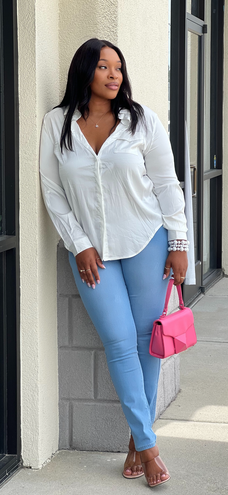 New Satin Blouse-Off White