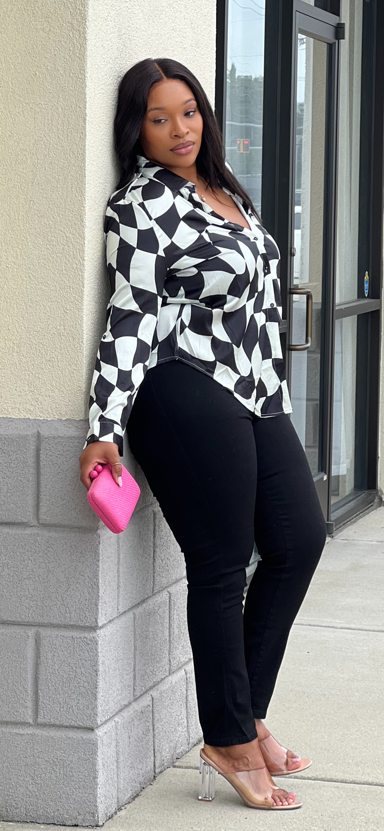 Pattern Blouse-Black