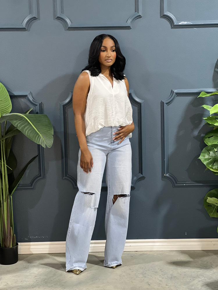 New Spring Sleeveless Top-White