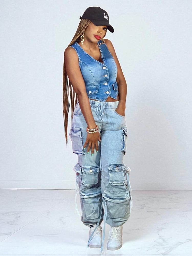 Casual Denim Vest Top