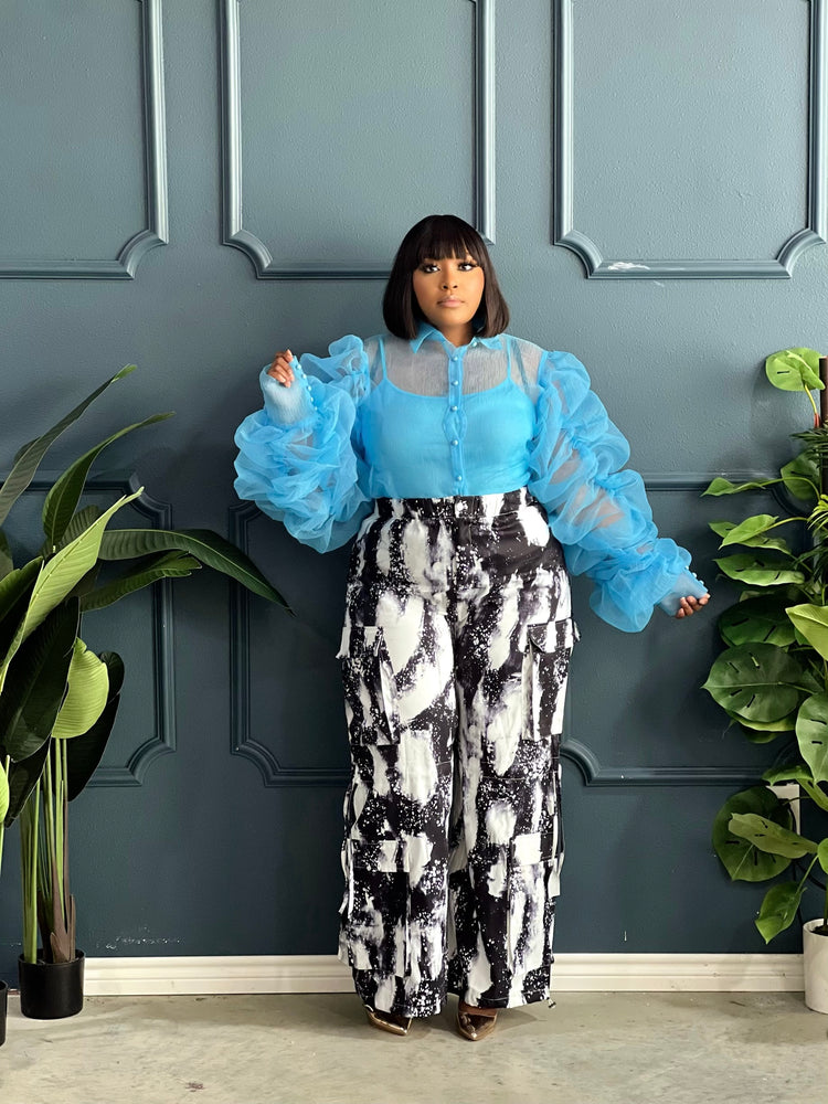 Sheer Lady Blouse-Plus