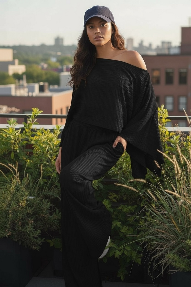 Crinkle Party Set-Black