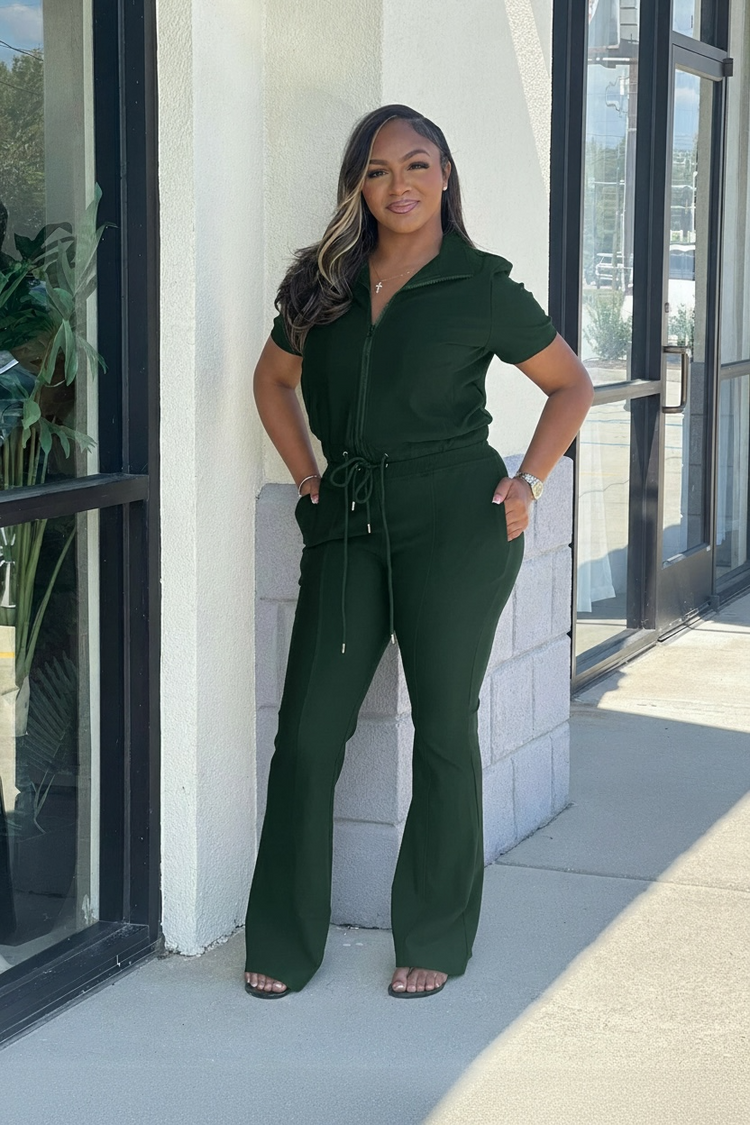 Short Sleeve Track Set-Green