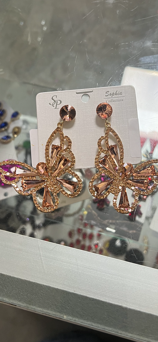 Rose Butterfly Earrings ALC