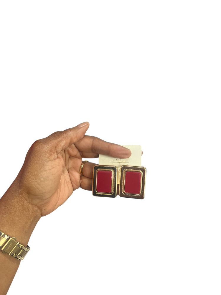 Square Date Earrings (3 colors)