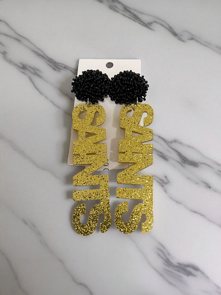 Custom Sports Earrings Saints