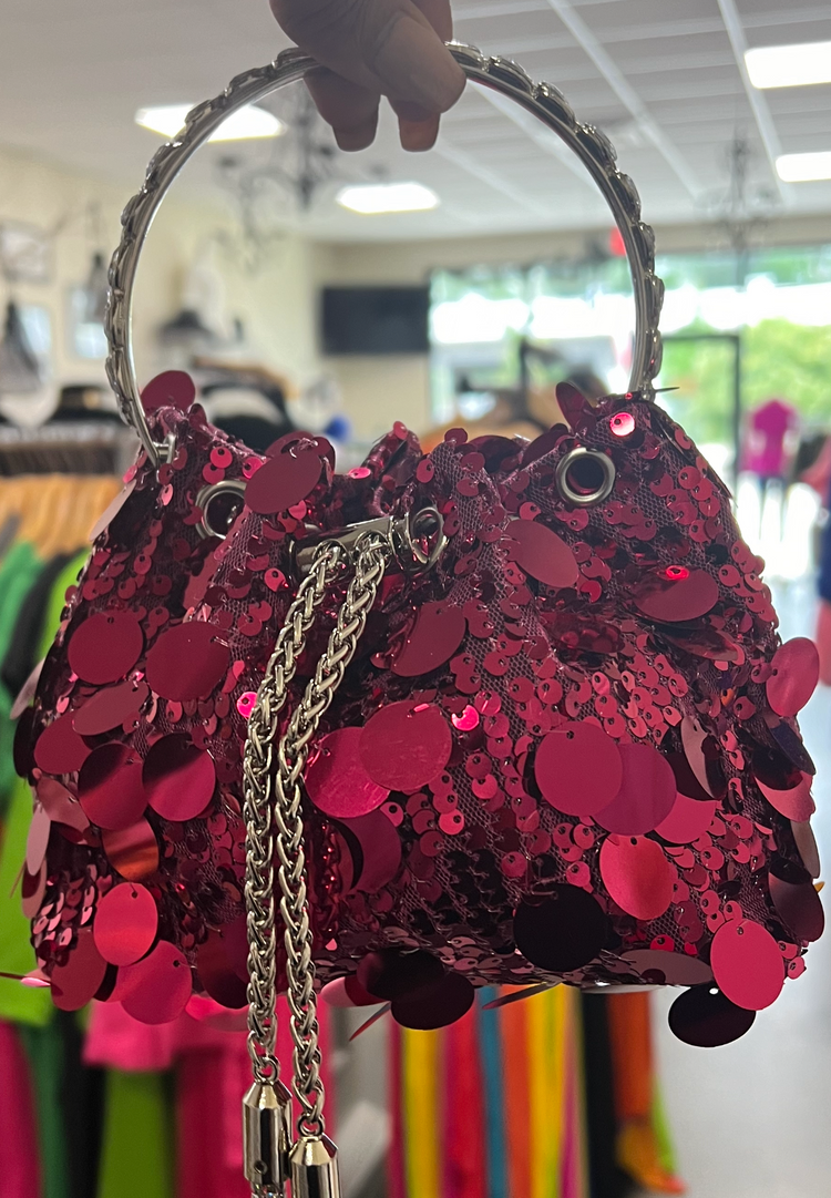 New Elegant Sequin Handbag-Hot Pink