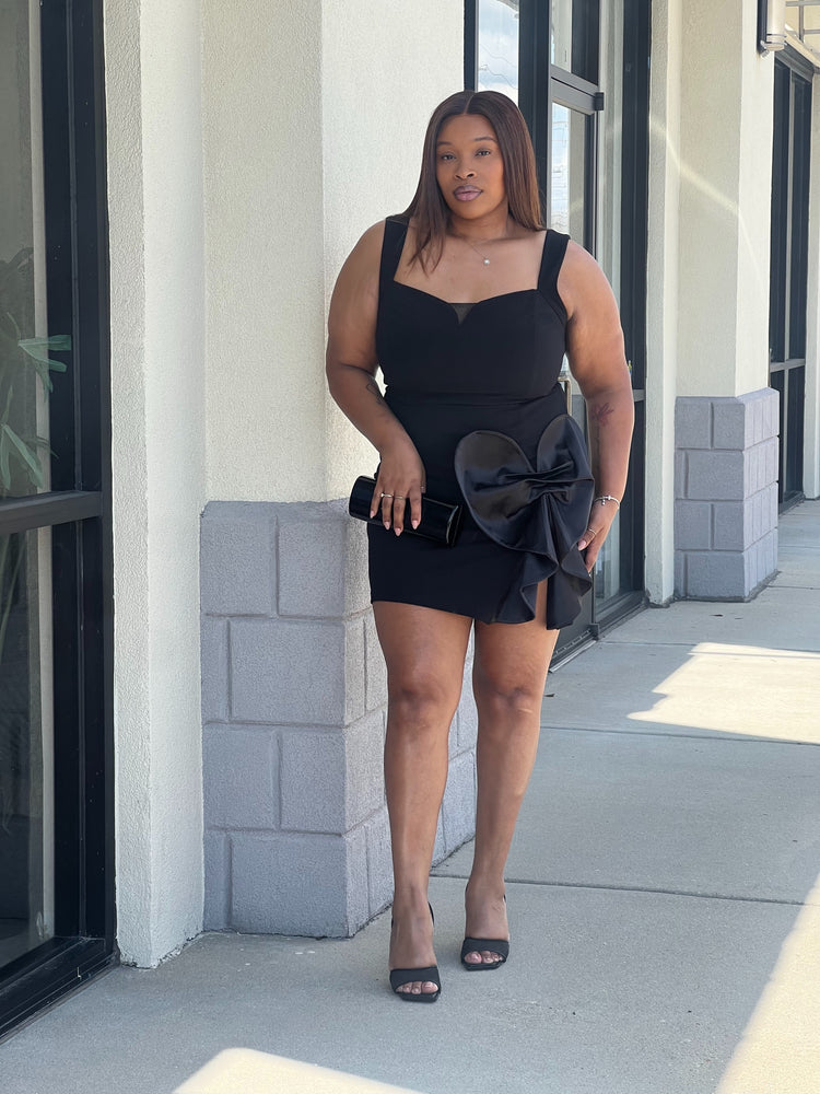 Simply Love Valentine Collection Allure Bow Dress Plus-Black