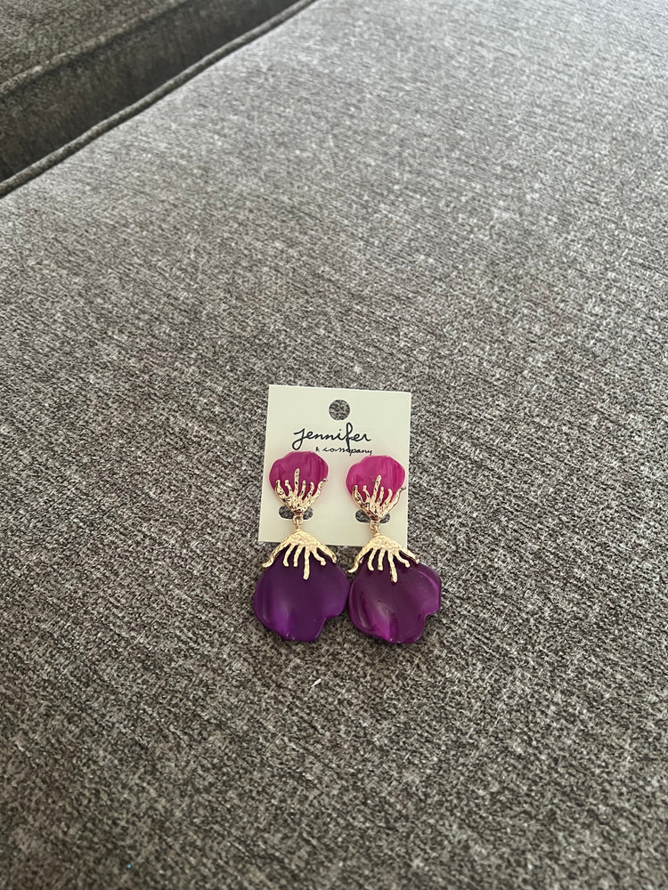 Elegant Shee Earrings-Pink Purple