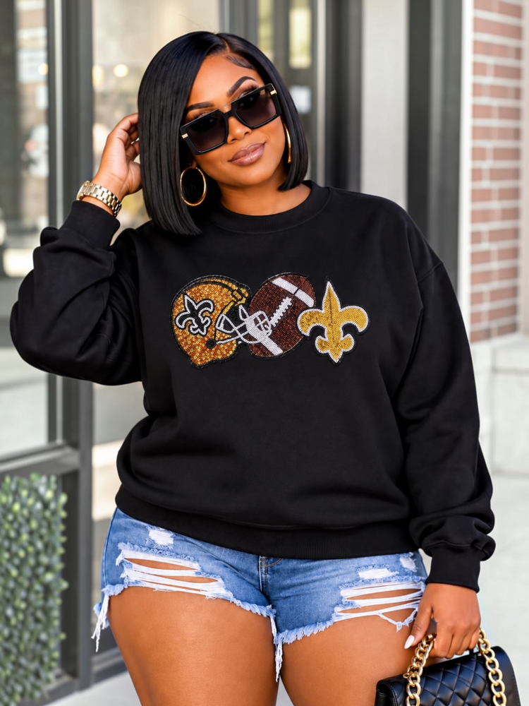 All Saints Patch Sweatshirt-Black (Preorder Fri 10/9)