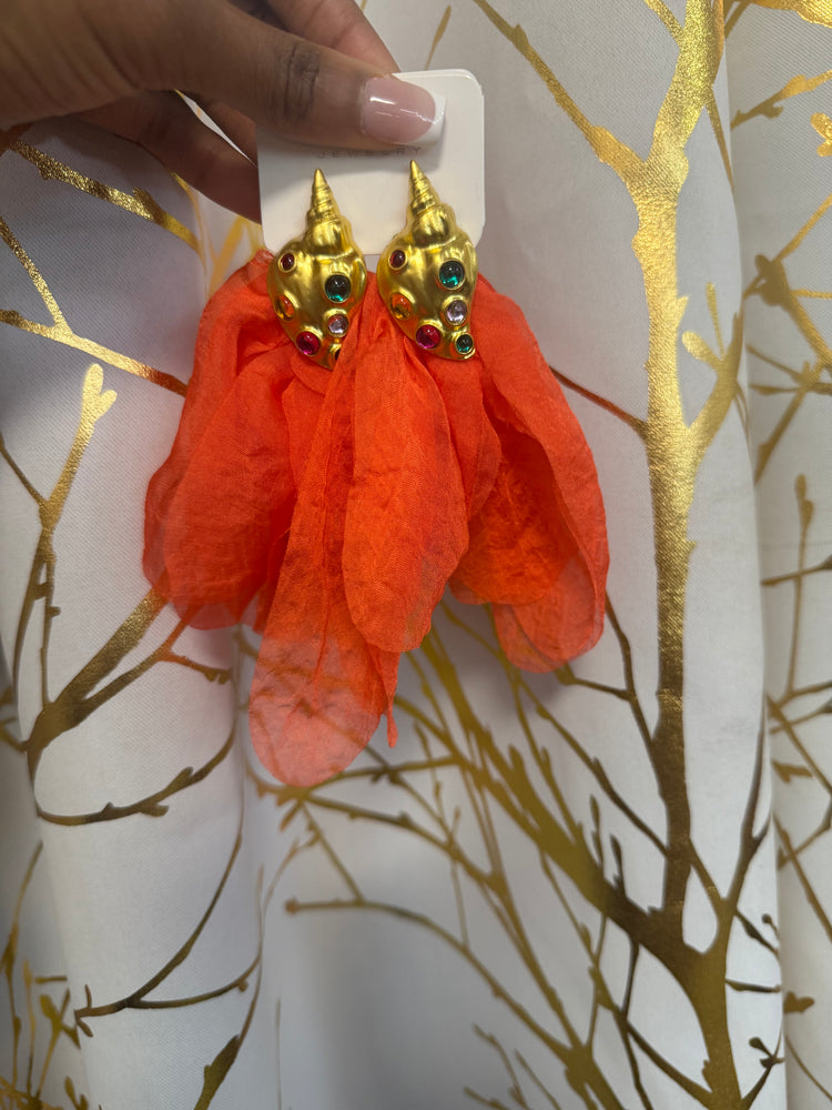 Coral Drapes Earrings Alc