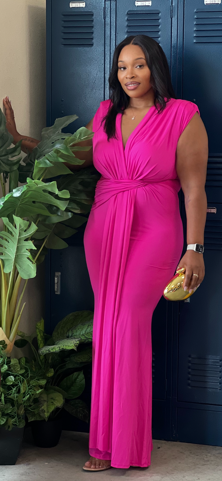 Pure Elegant Gown-Hot Pink