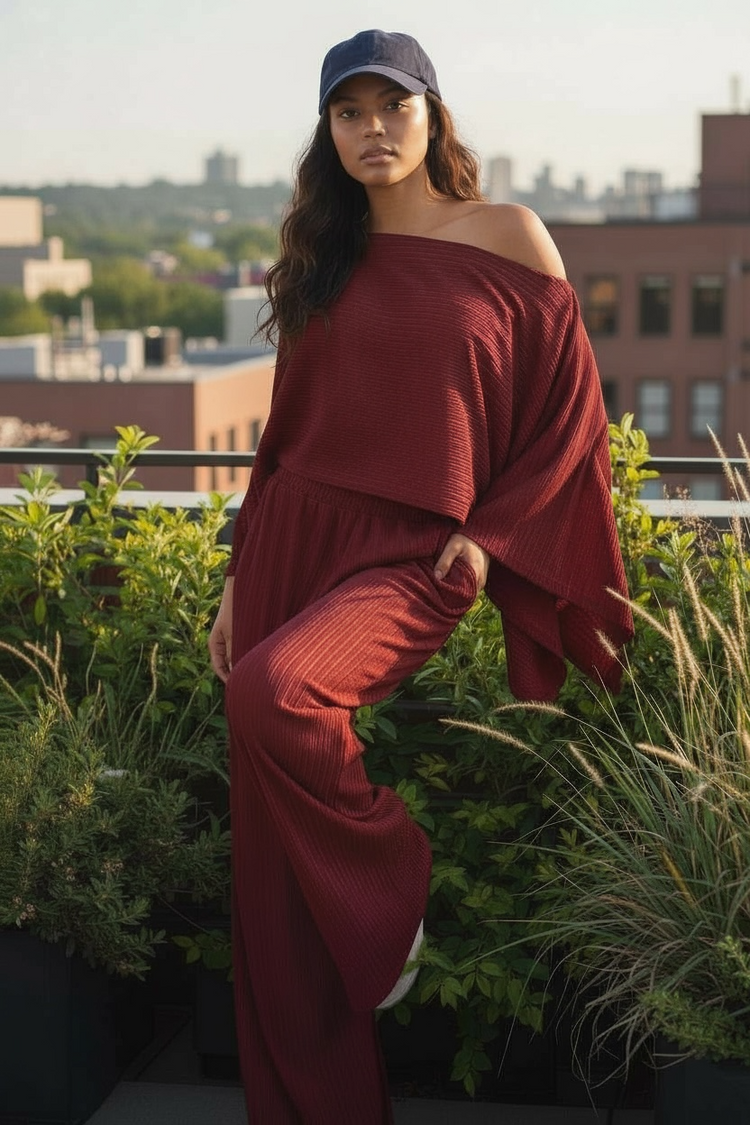 Crinkle Party Set-Deep Red