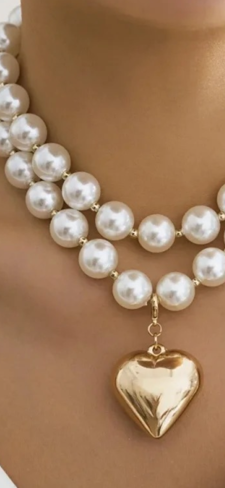 Pearls At Heart Necklace