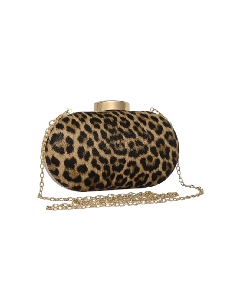 Animal Print Hard Clutch