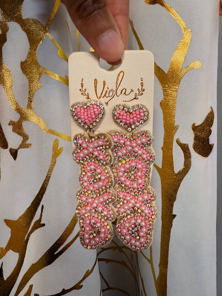 Simply Love Valentine Collection-Pink Love Earrings Alc