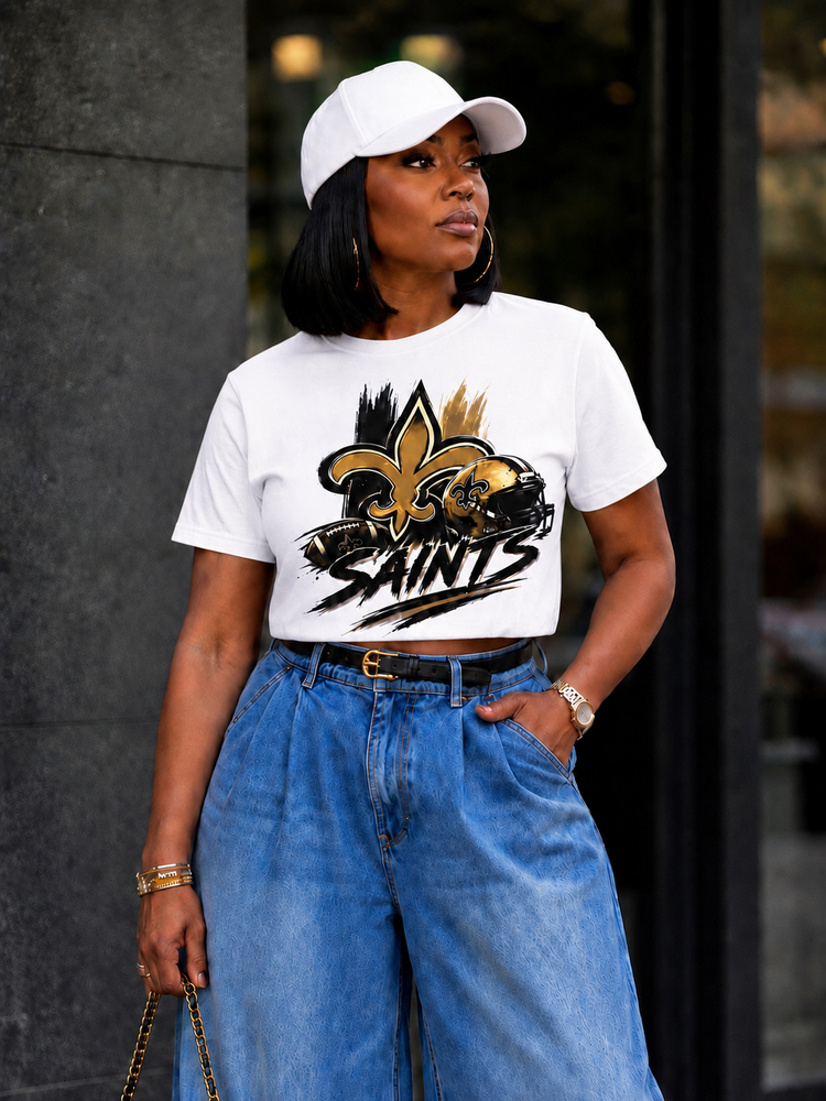 White Saints Crop Tee Shirt