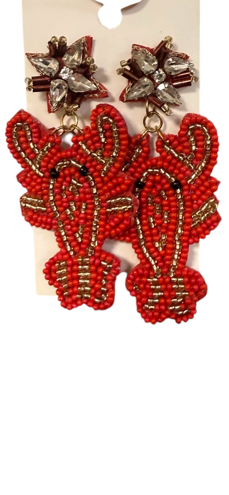 Beaded Crawfish Earrings Alc