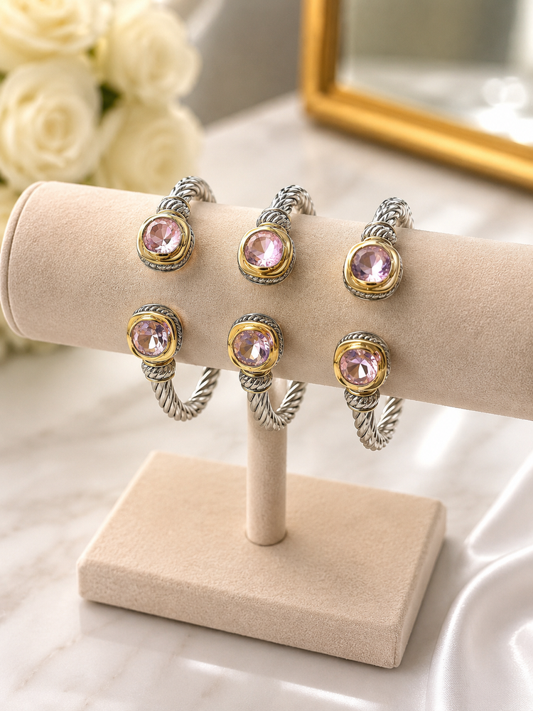 Designer Fashion Bracelet (Pink stone)