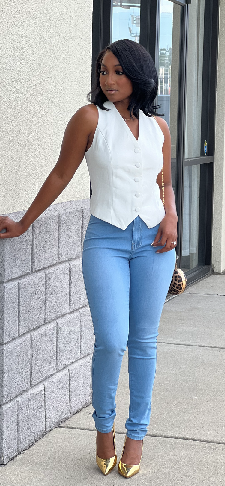 Light Denim Skinny Leg Jeans