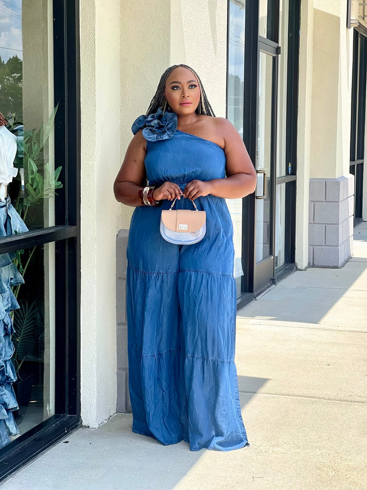 One Drama Shoulder Jumpsuit Plus