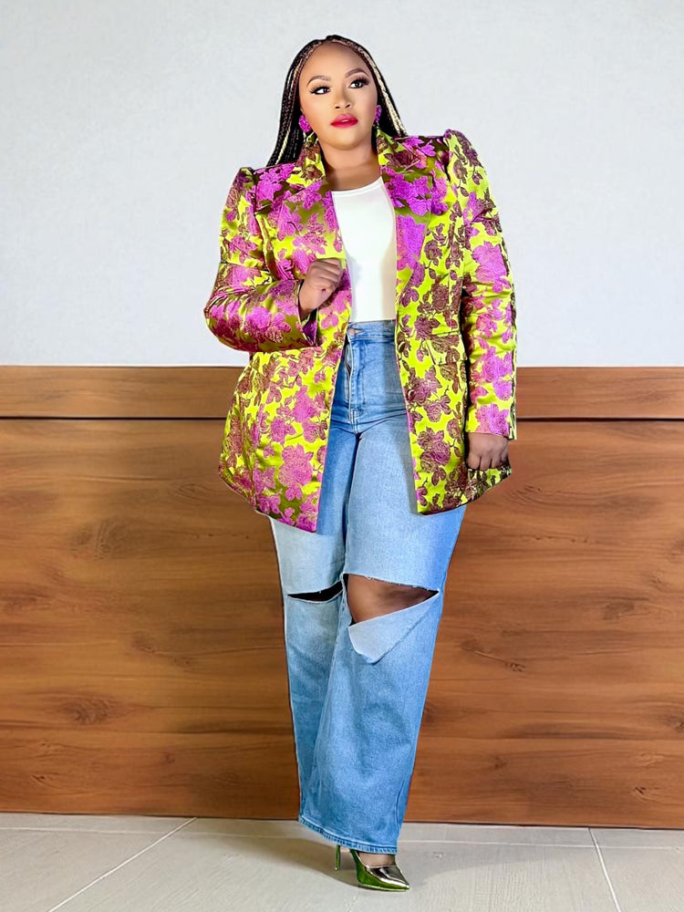 Fashion Show Blazer-Lime