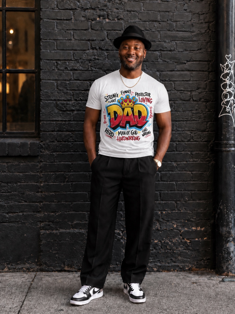 Father’s Day Collection Tee Shirt Dad Man Of God (White) IN STORE TUESDAY 6/16