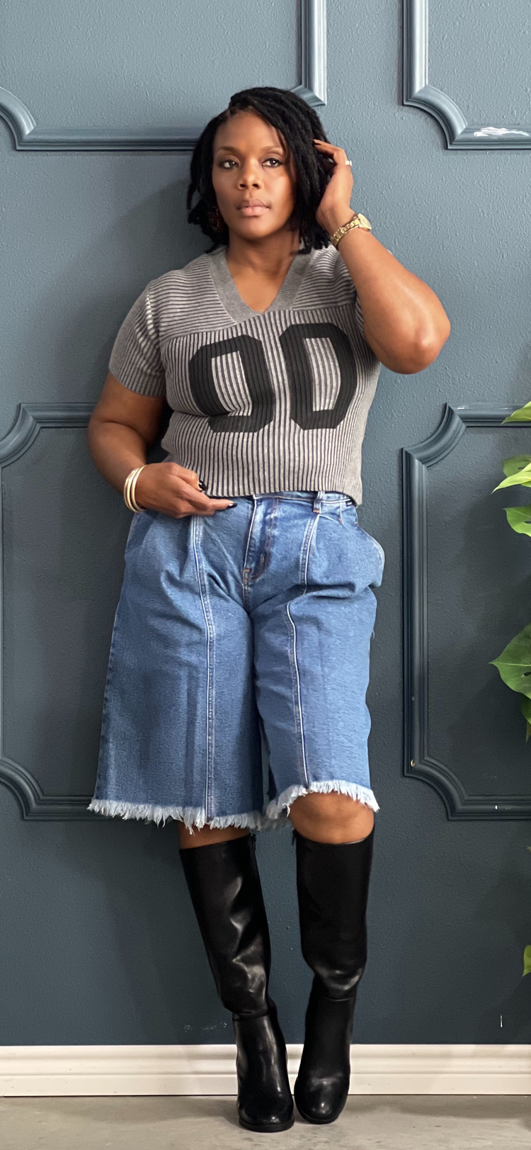 Distressed Hem Jorts