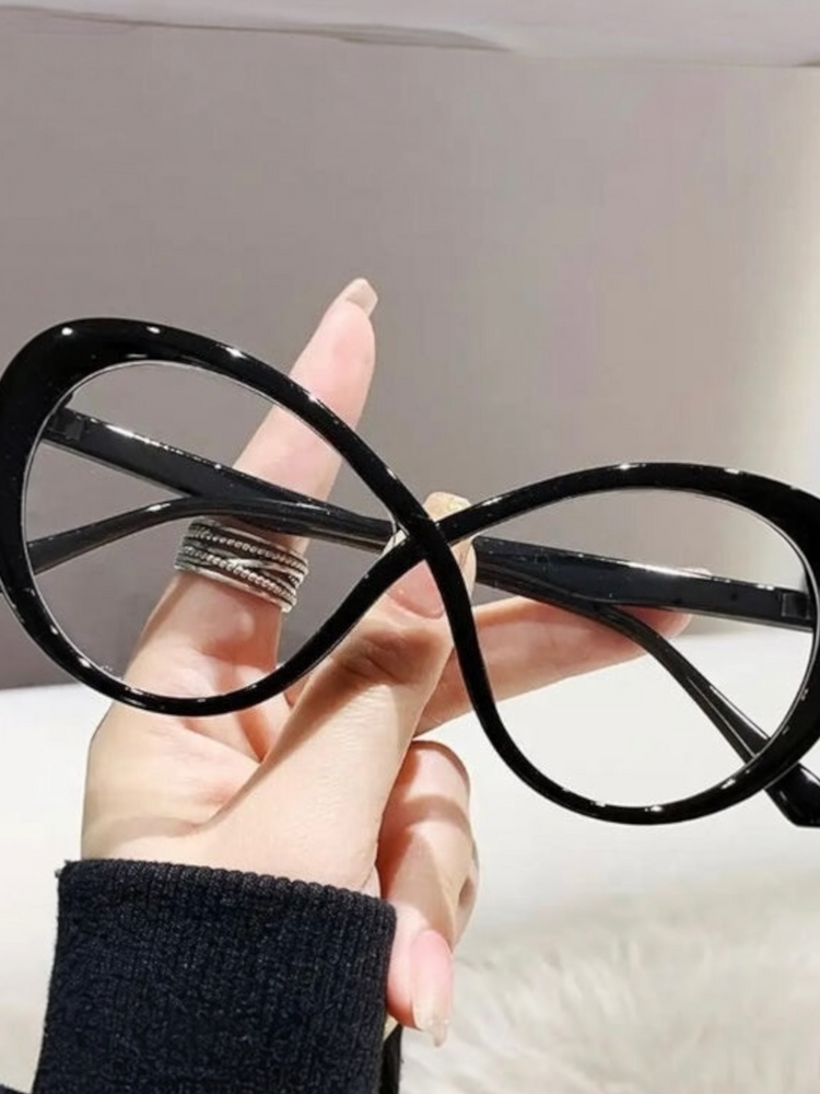 Clear Round Cat Eye Cross Sunglasses