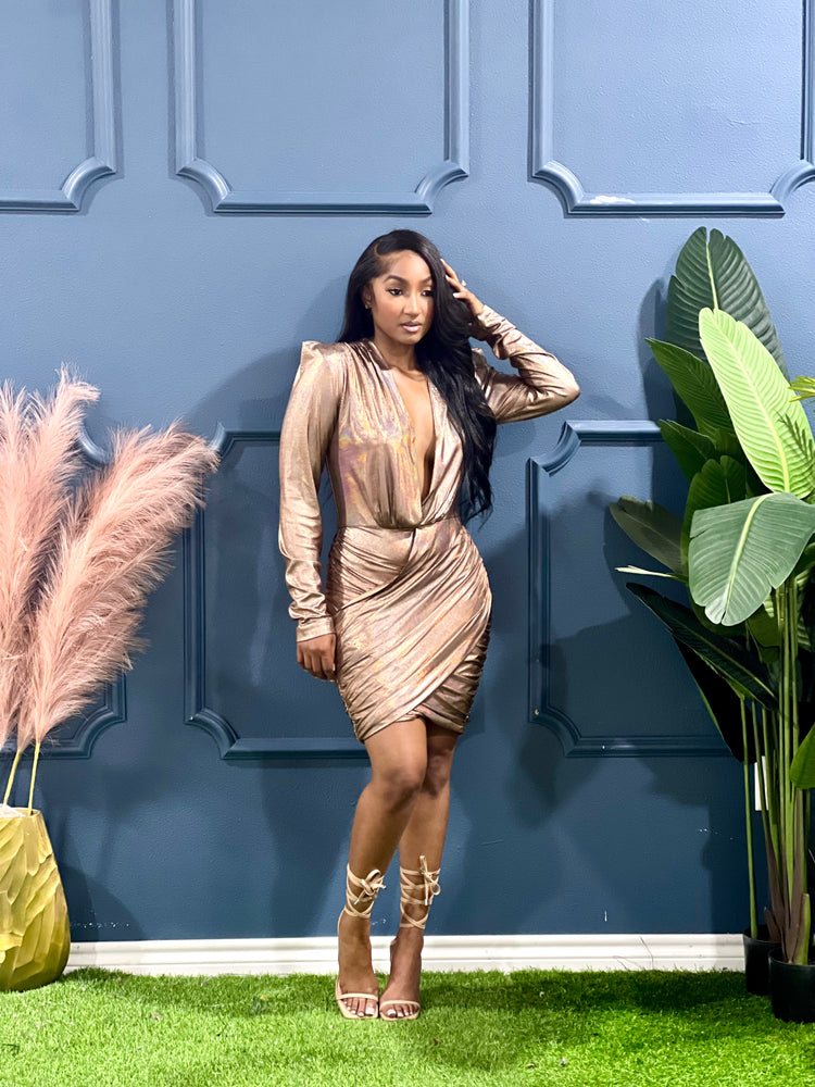 Simply Love Valentine Collection Foil Dress-Copper