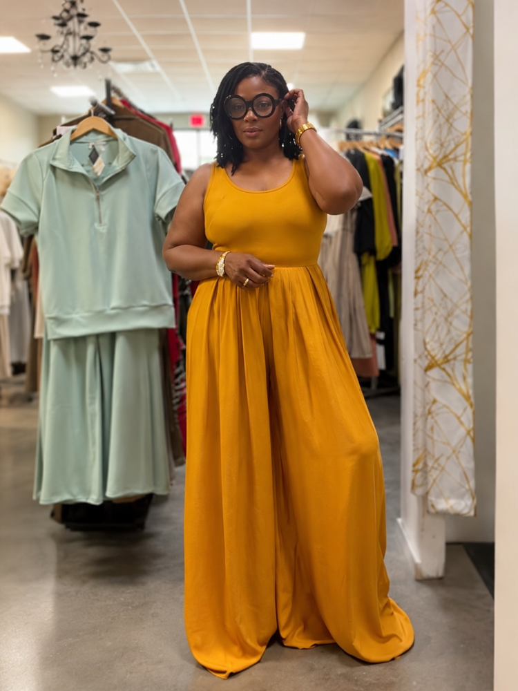 Baggy Mustard Jumpsuit (In store Friday 6/19)