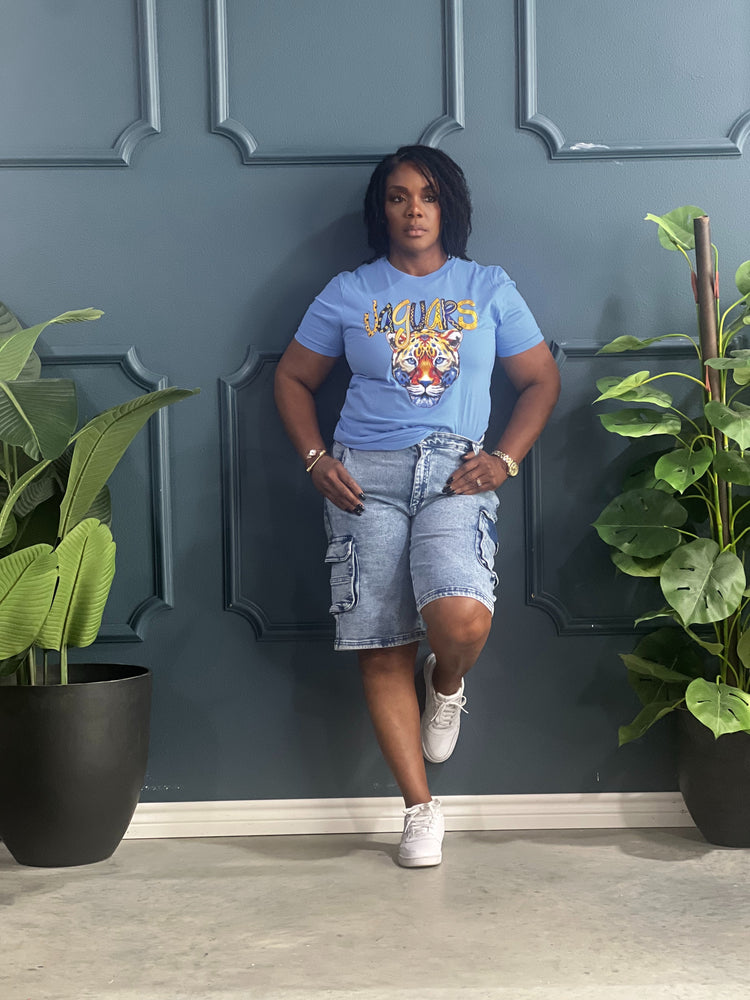 Jaguar Tee Shirt-Columbia Blue