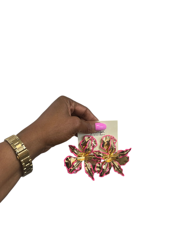 Big Colorful Flower Earrings (9 colors)