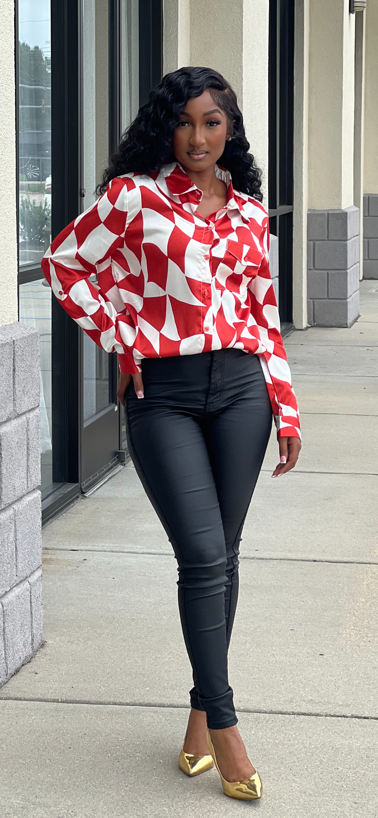 Pattern Blouse-Orange