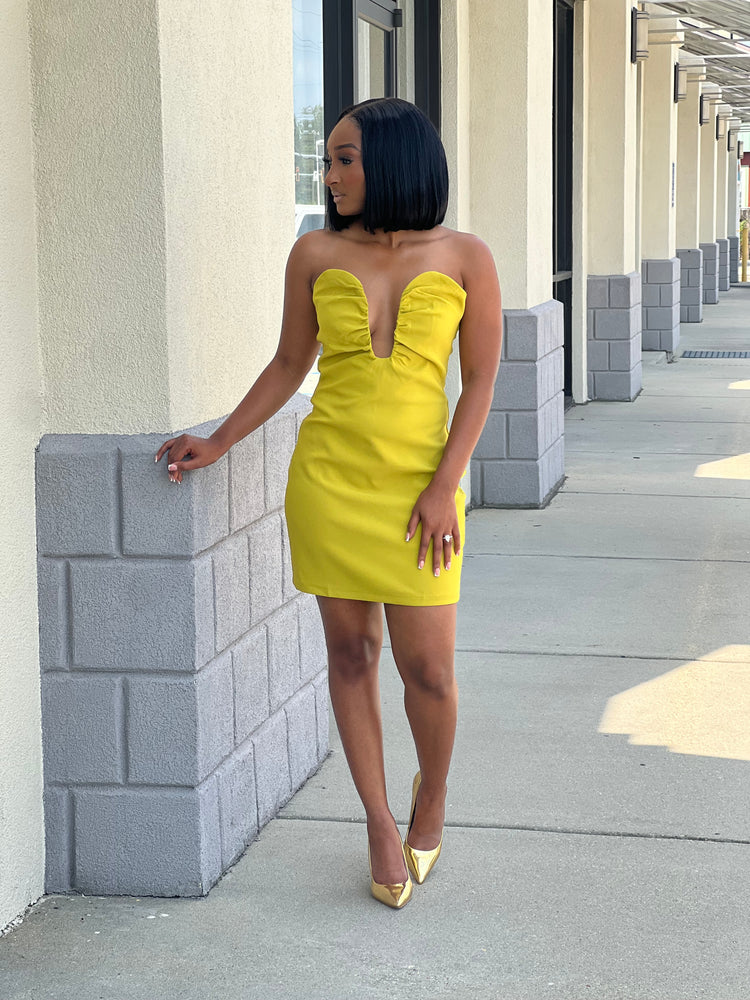 Timeless Halter Dress (Citron)