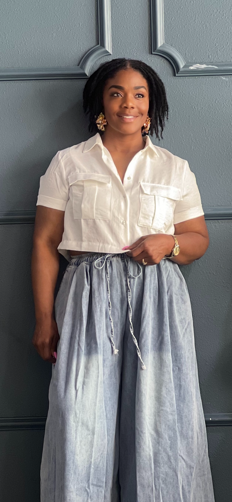 Seaux Simple Crop Top-White