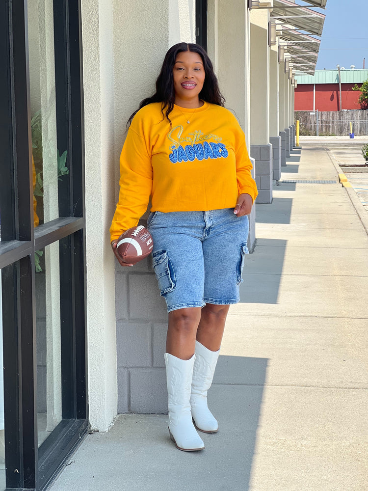 Southern Jaguar Patch Sweatshirt-Gold