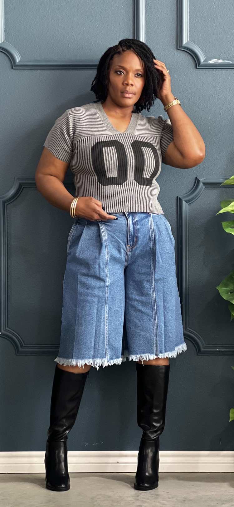 Distressed Hem Jorts