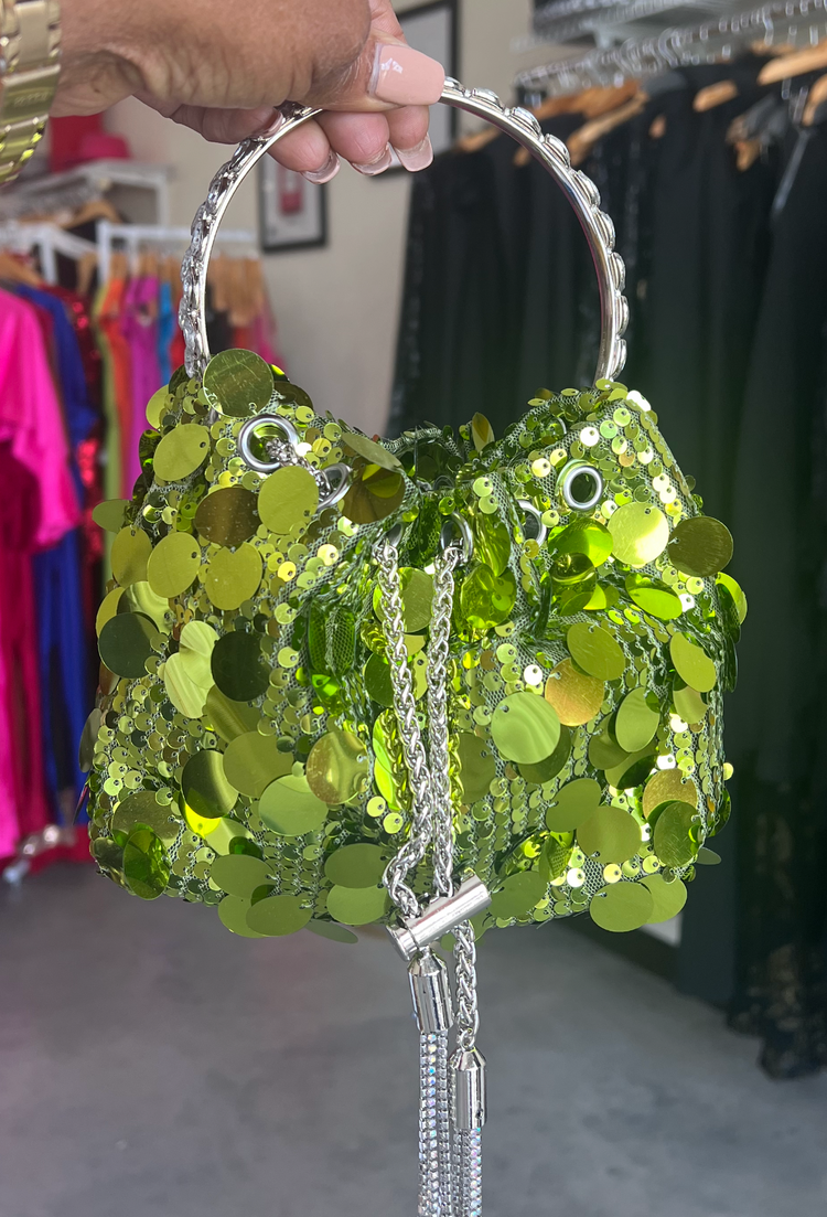New Elegant Sequin Handbag-Green