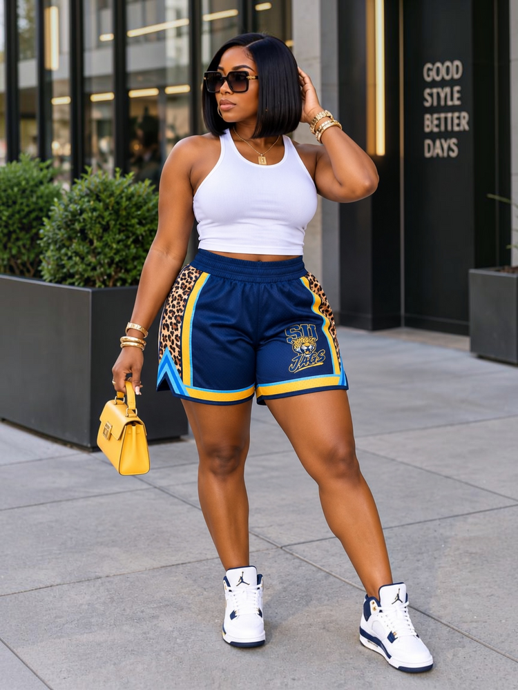Jag Shorts-Navy Leopard