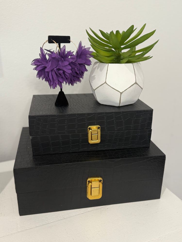 Purple Petal Hoop Earrings Alc